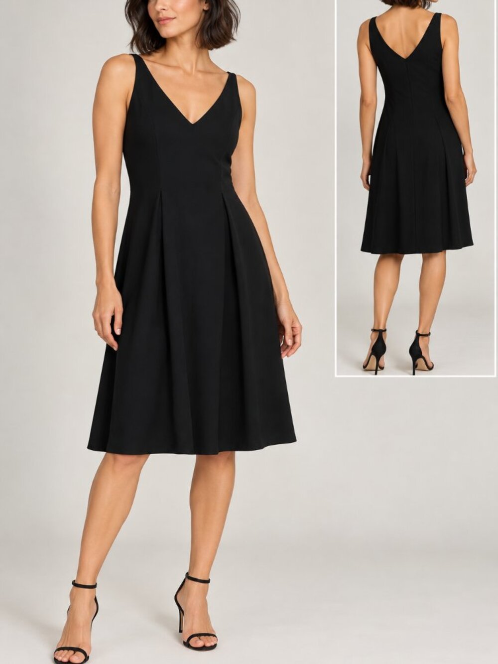 VTG Sheri Martin Black V-Neck LBD Cocktail Dress 90s Minimalist Size 12